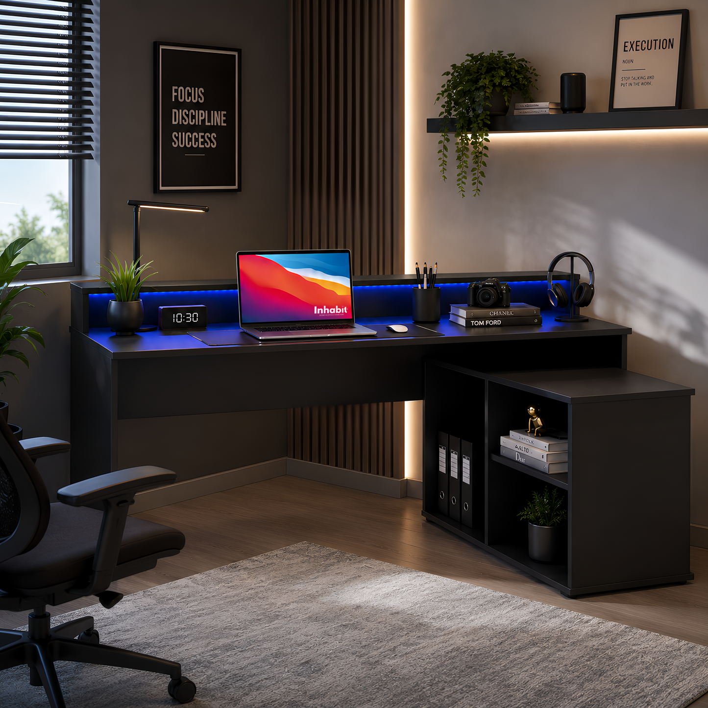 Inhabit Space Wood L-Shaped Desk