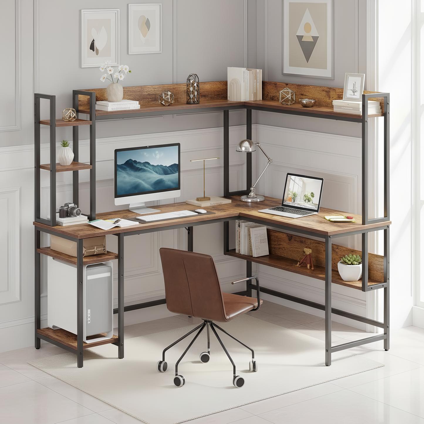 مكتب مزدوج على شكل حرف L من Inhabit مقاس 150 سم