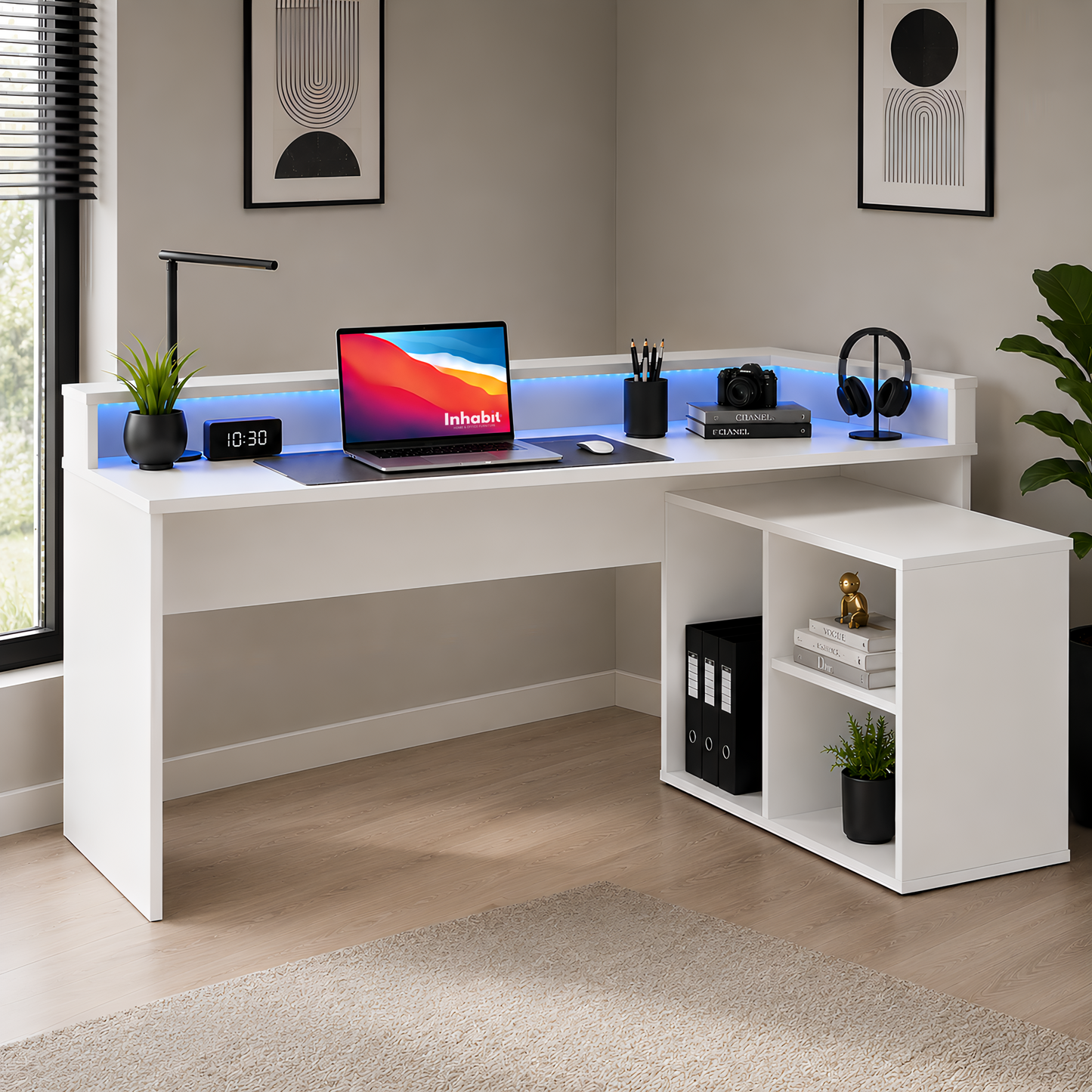 Inhabit Space Wood L-Shaped Desk