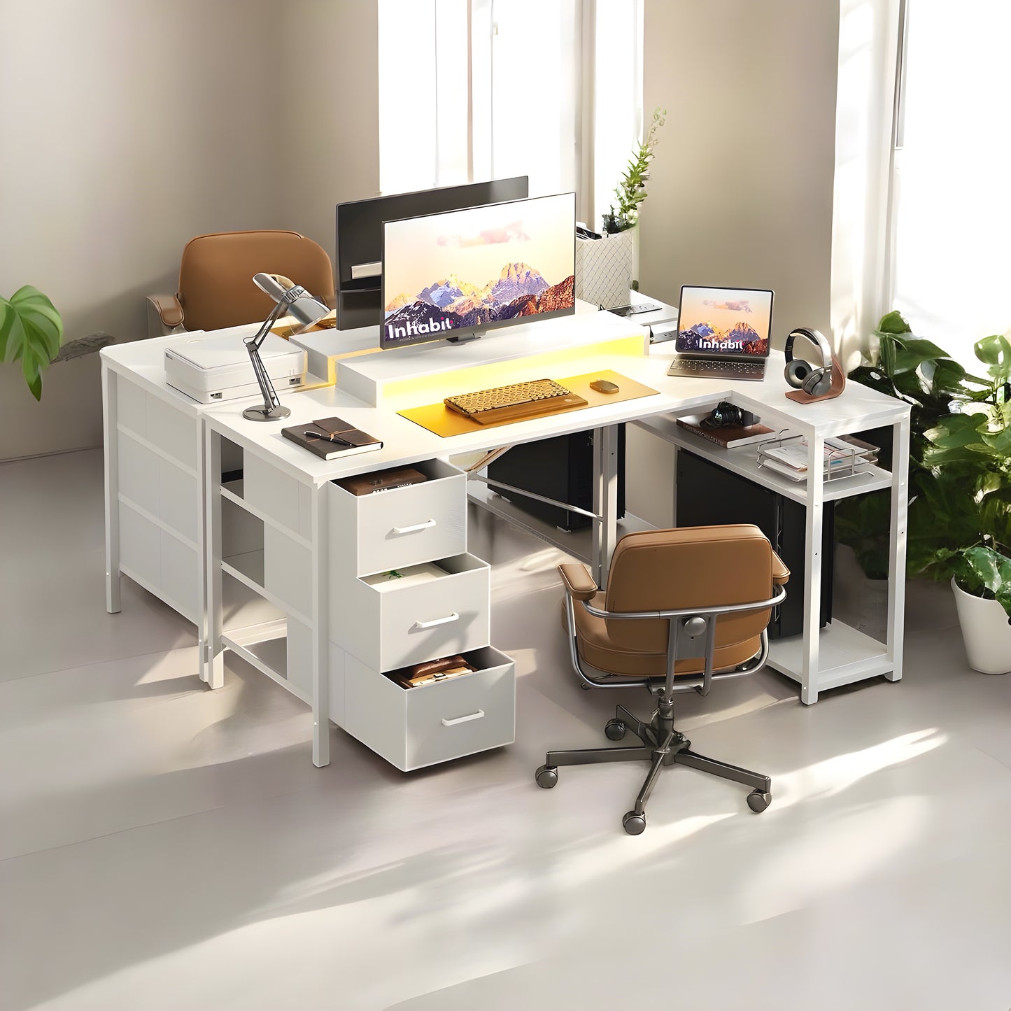 Inhabit Cloud 150cm L-Shaped Desk