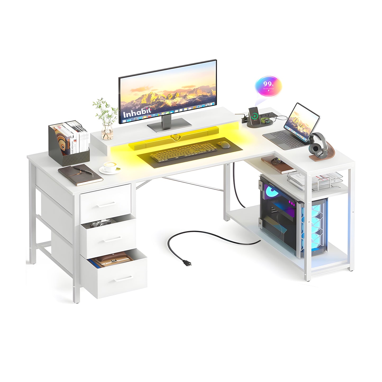 Inhabit Cloud 150cm L-Shaped Desk