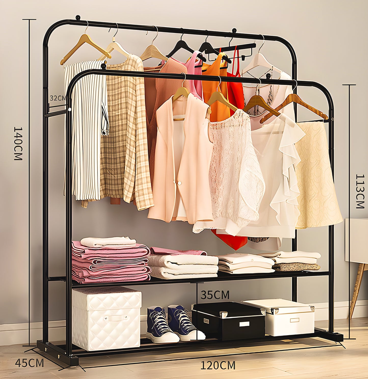 Inhabit Multi Function Hanger Cabinet With Storage Shelves