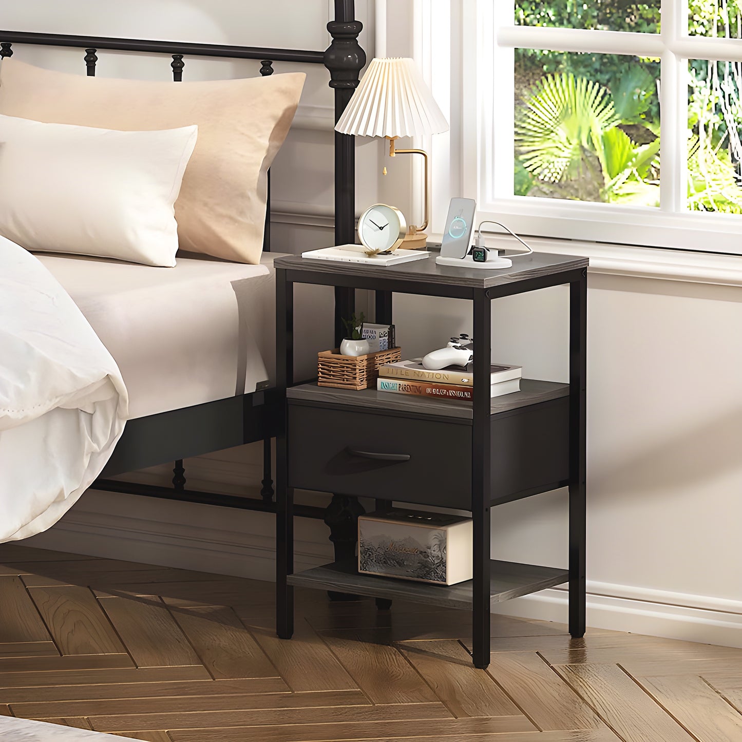 Inhabit Charging Side Table / Nightstand Multi Color