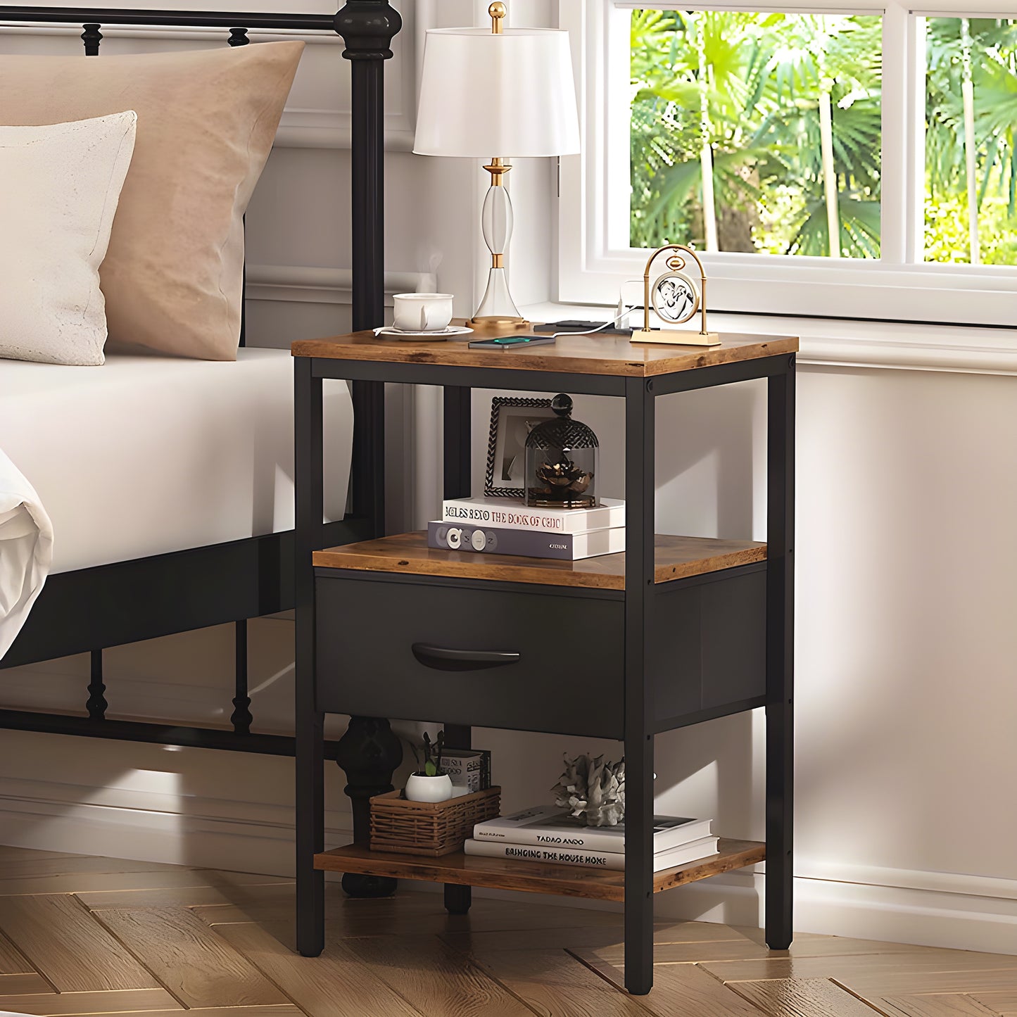 Inhabit Charging Side Table / Nightstand Multi Color