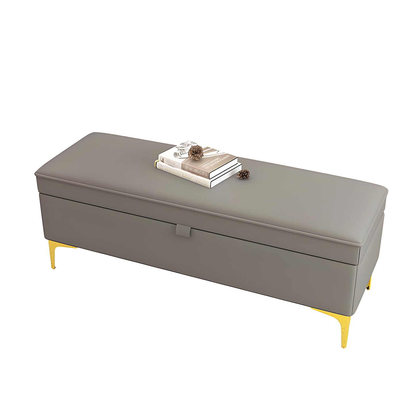 Inhabit Folding Storage Bench In Leather