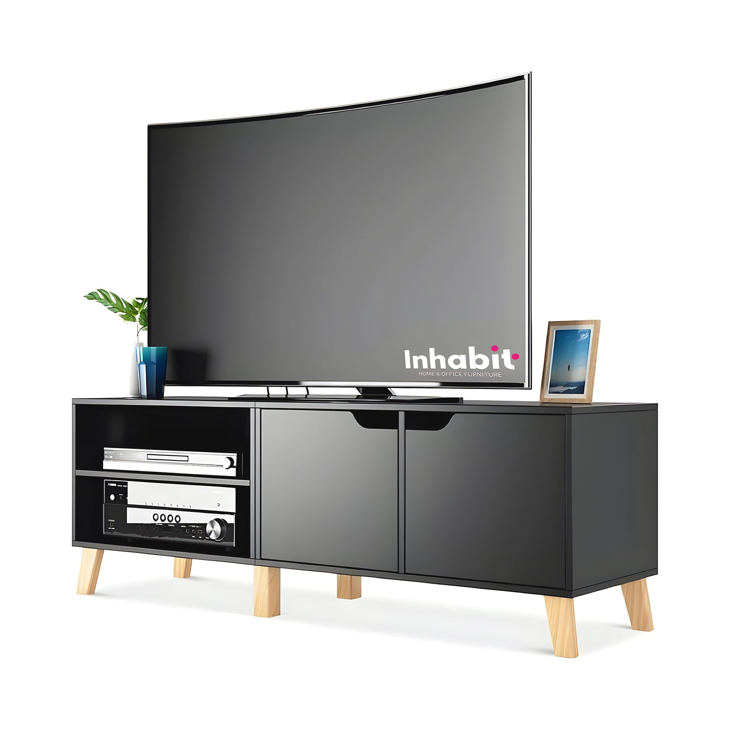 Inhabit Modern TV Unit With Angled Legs