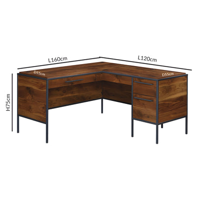 Inhabit Walnut L-Shaped Desk