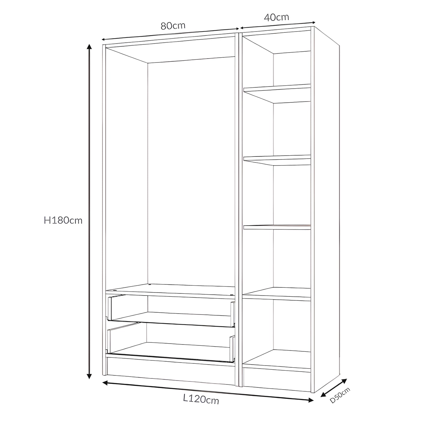 Inhabit Basic Wardrobe Natural Solid Wood Customizable