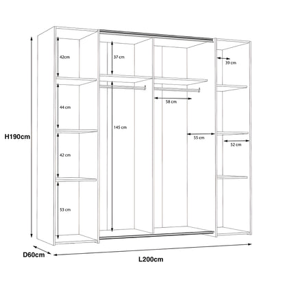 Inhabit Elite Black x Natural Wood Color Wardrobe Customizable