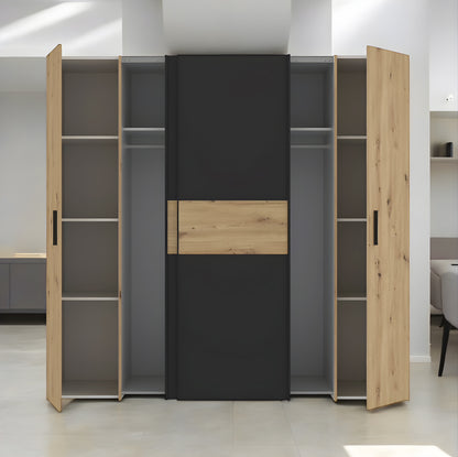 Inhabit Elite Black x Natural Wood Color Wardrobe Customizable