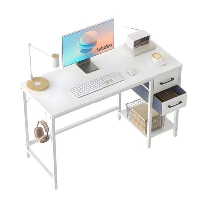 Inhabit 2 Drawers Desk With Bottom Shelf