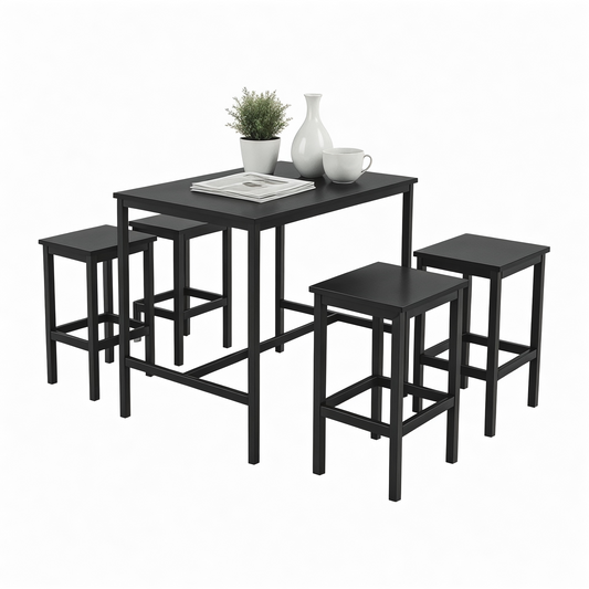 Inhabit Flat High Table & 4 Chairs Set
