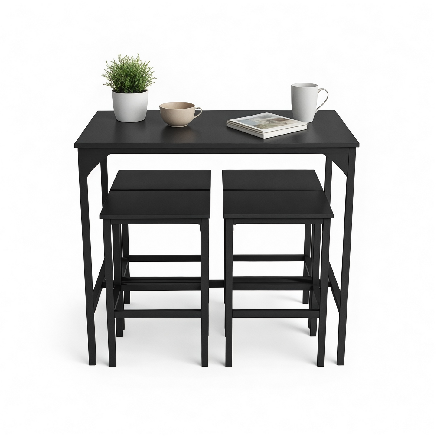 Inhabit Flat High Table & 4 Chairs Set