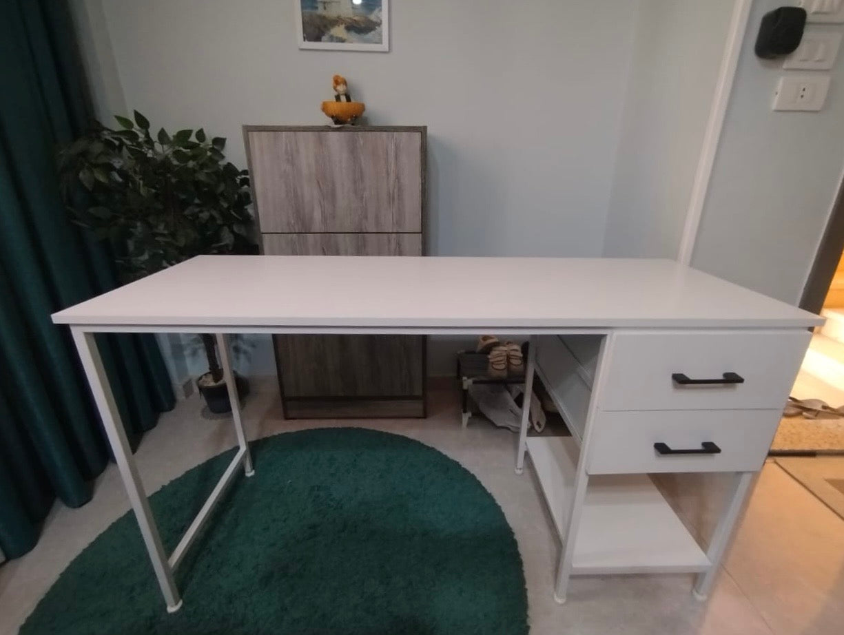 Inhabit 2 Drawers Desk With Bottom Shelf
